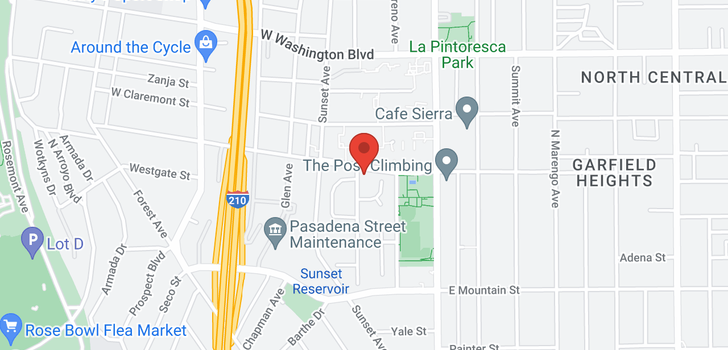 map of 1116 Kirkwood Pasadena, CA 91103